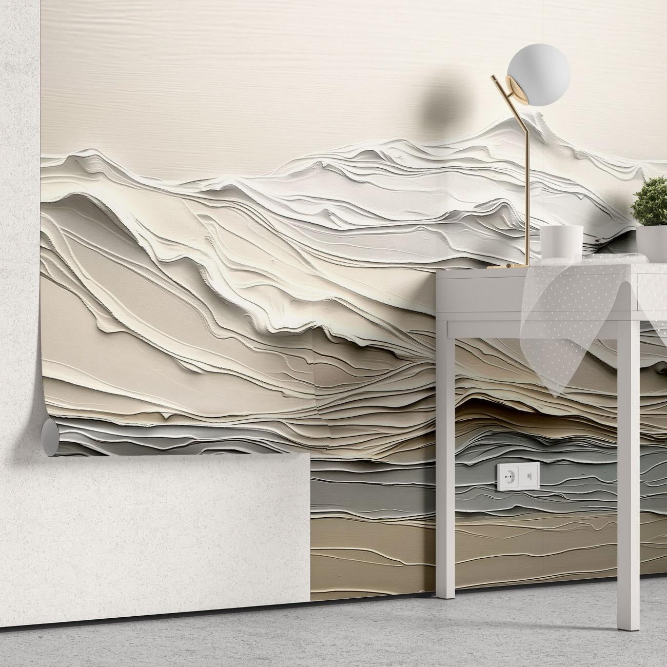 Tapet personalizat abstract cu valuri de vopsea creand un design fluid si artistic plin de miscare paint waves