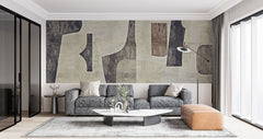 Tapet personalizat abstract cu o schita de perete oferind un aspect arhitectural si minimalist wall blueprint