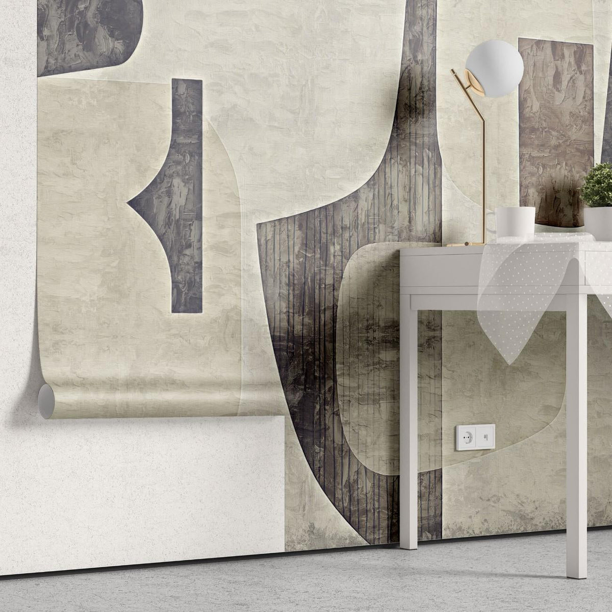 Tapet personalizat abstract cu o schita de perete oferind un aspect arhitectural si minimalist wall blueprint