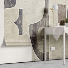 Tapet personalizat abstract cu o schita de perete oferind un aspect arhitectural si minimalist wall blueprint