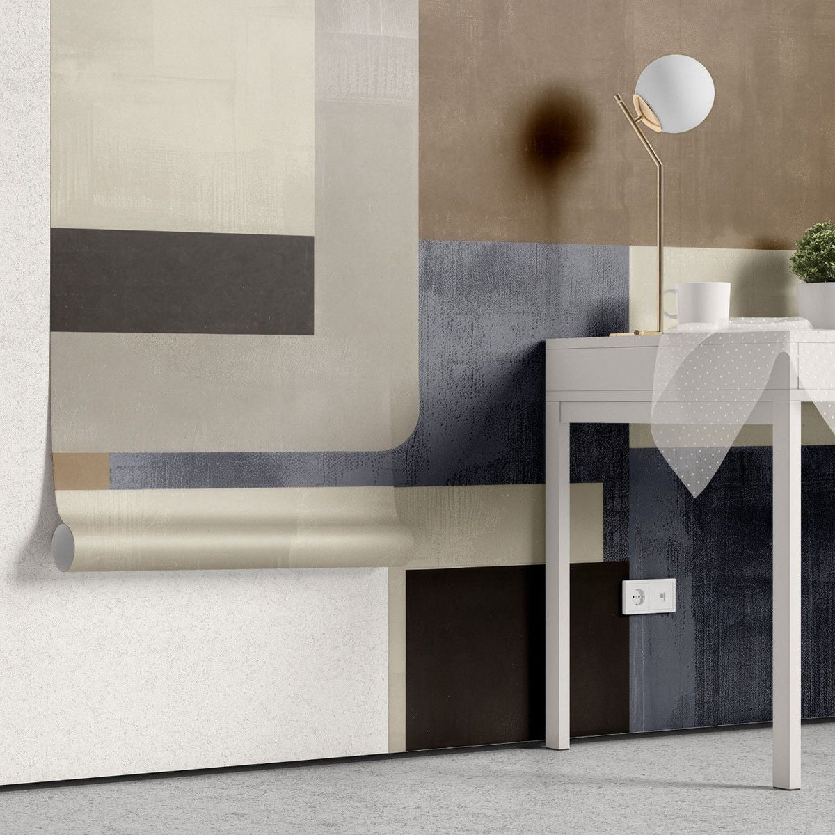 Tapet personalizat abstract cu o grila moderna ce aduce un stil contemporan si ordonat modern grid