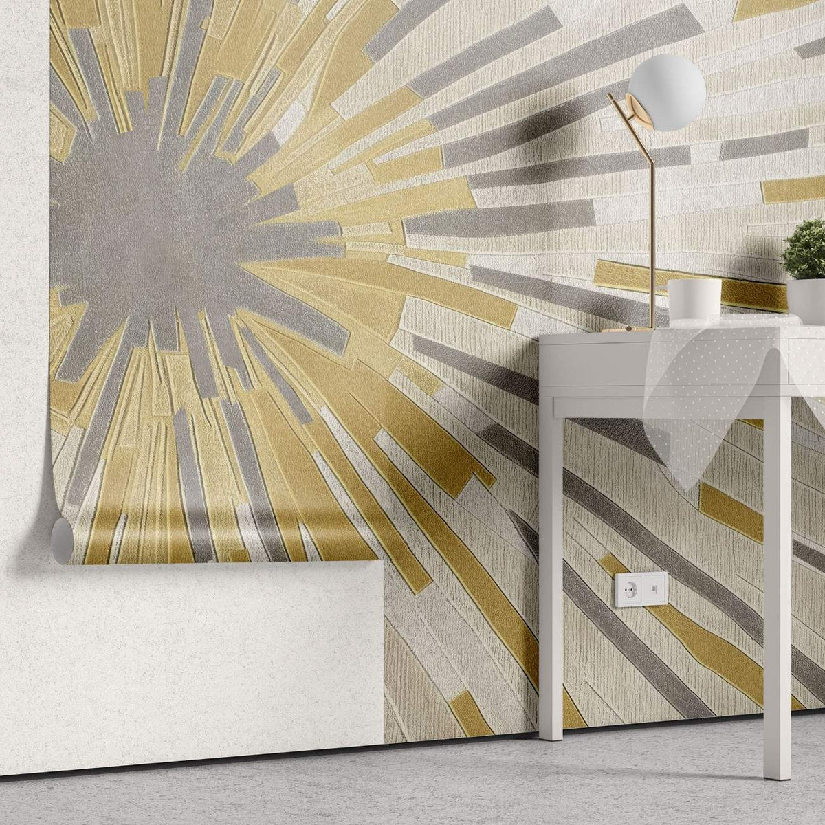 Tapet personalizat abstract cu geometrie tonala cu forme si nuante ce creeaza o armonie vizuala tonal geometry