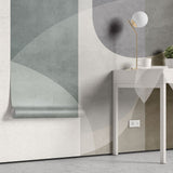 Tapet personalizat abstract cu o compozitie minimalista si esentiala ce pune accent pe forme si spatiu bare composition