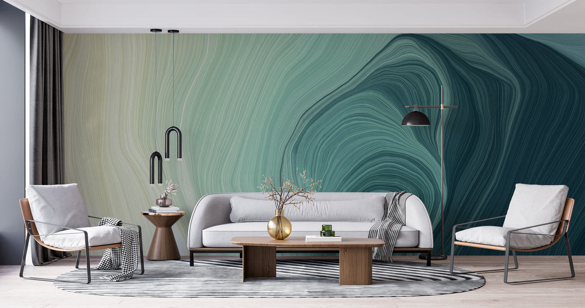 Tapet Personalizat Abstract cu o pictura liniara ce se aseamana unei plaje sau insule - PAINT ISLAND