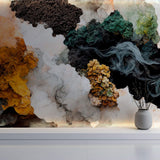 Tapet Personalizat Abstract cu un model abstract in nuante portocalii si maronii - SMOKE FOREST
