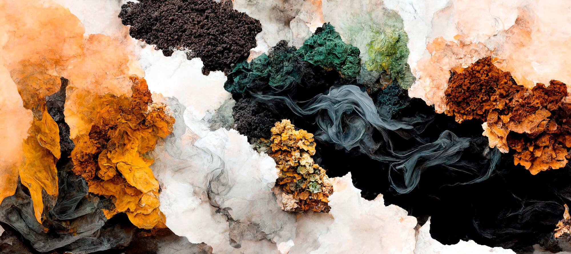 Tapet Personalizat Abstract cu un model abstract in nuante portocalii si maronii - SMOKE FOREST