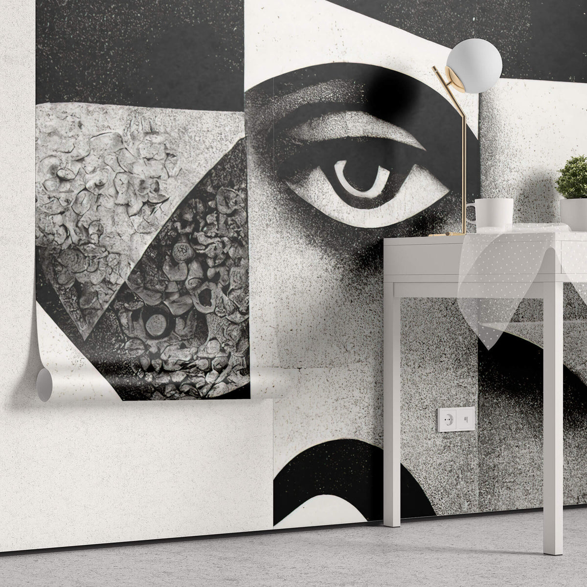 Tapet Personalizat Abstract cu structuri abstracte de portret - MODERN PORTRAIT