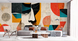 Tapet Personalizat Abstract cu compozitii colorate ce alcatuiesc un portret abstract - REIMAGINED