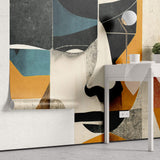 Tapet Personalizat Abstract cu compozitii colorate ce alcatuiesc un portret abstract - REIMAGINED