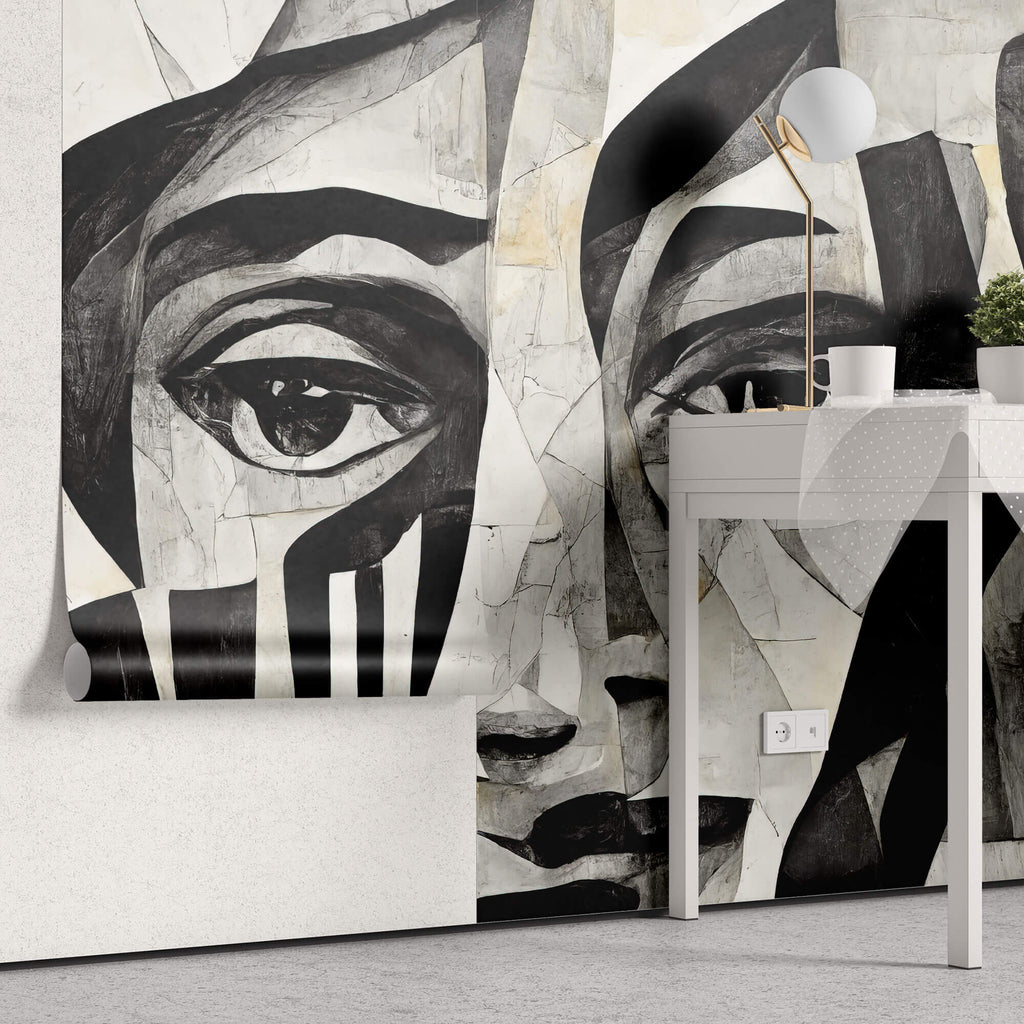 Tapet Personalizat Abstract cu portrete faciale deformate intr-o compozitie artistica abstracta - DEFORMED