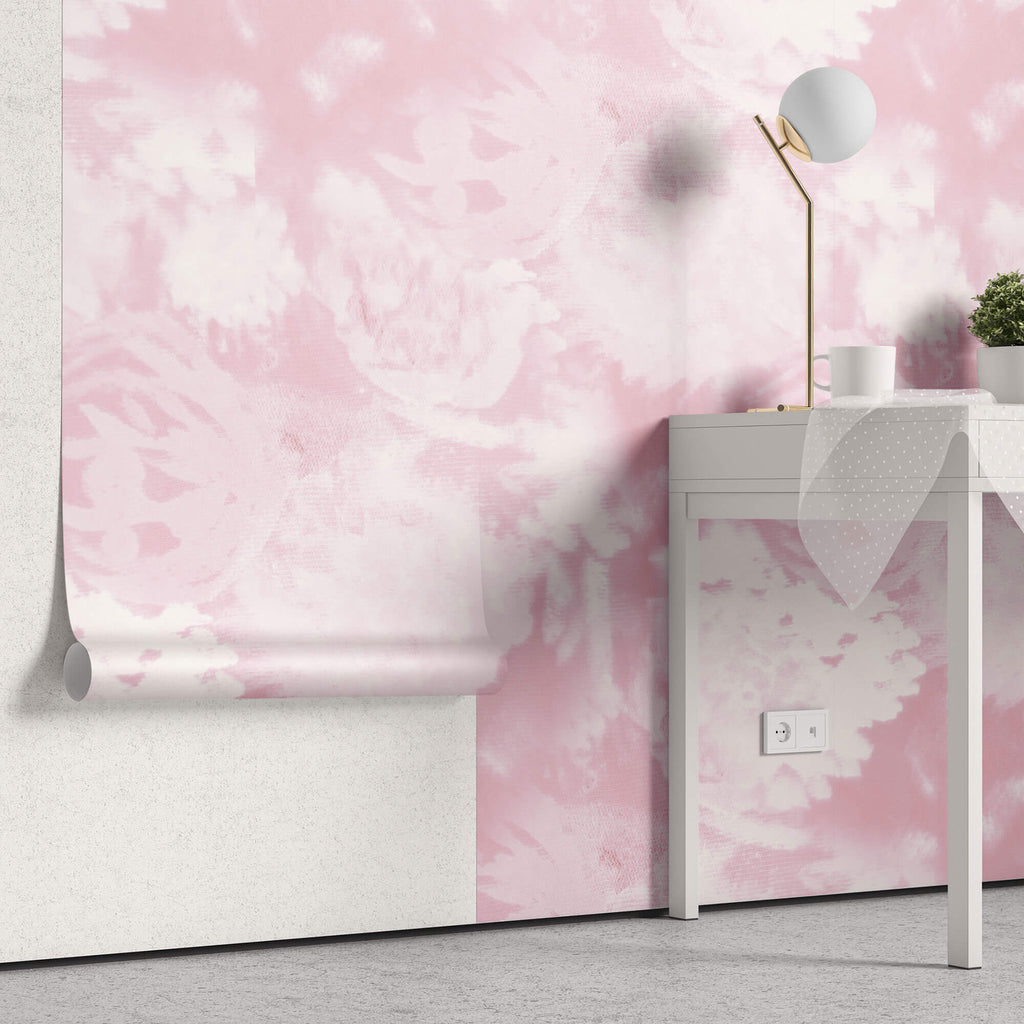 Tapet Personalizat Abstract cu flori roz imprimate pe o tesatura textila - ABSTRACT PINK FLORAL