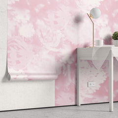 Tapet Personalizat Abstract cu flori roz imprimate pe o tesatura textila - ABSTRACT PINK FLORAL