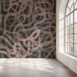 Tapet Personalizat Abstract cu bucle roz interconectate - WARMY