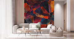 Tapet Personalizat Abstract cu vitralii colorate si unde de apa - STAINED GLASS WATER