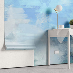 Tapet Personalizat Abstract cu pictura abstracta in nuante de albastru - OCEAN BRUSH