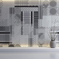 Tapet Personalizat Abstract cu model circular abstract in nuante de gri - MODERN GREY
