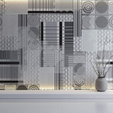 Tapet Personalizat Abstract cu model circular abstract in nuante de gri - MODERN GREY