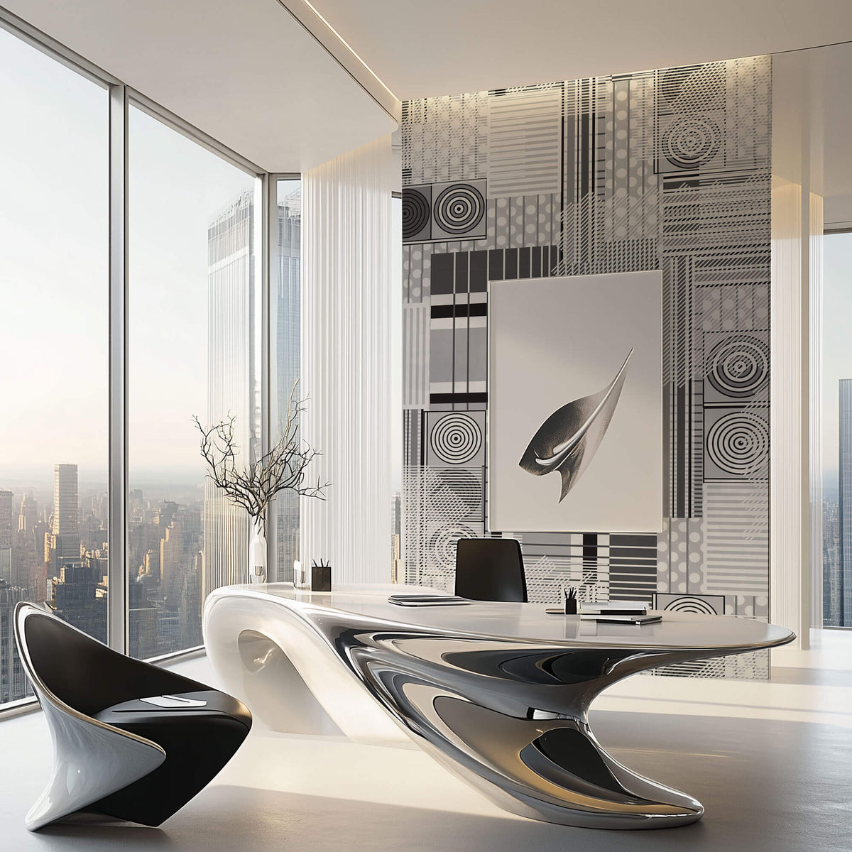 Tapet Personalizat Abstract cu model circular abstract in nuante de gri - MODERN GREY