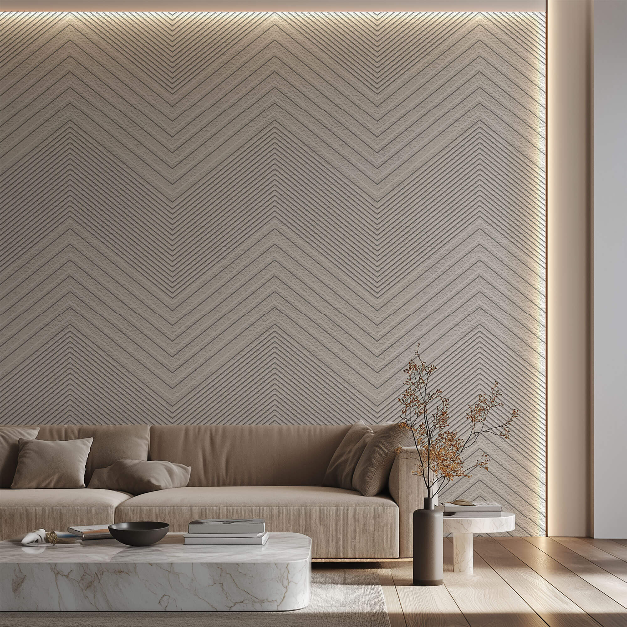 Tapet Personalizat Abstract cu vopsea decorativa - PLASTER WAVES
