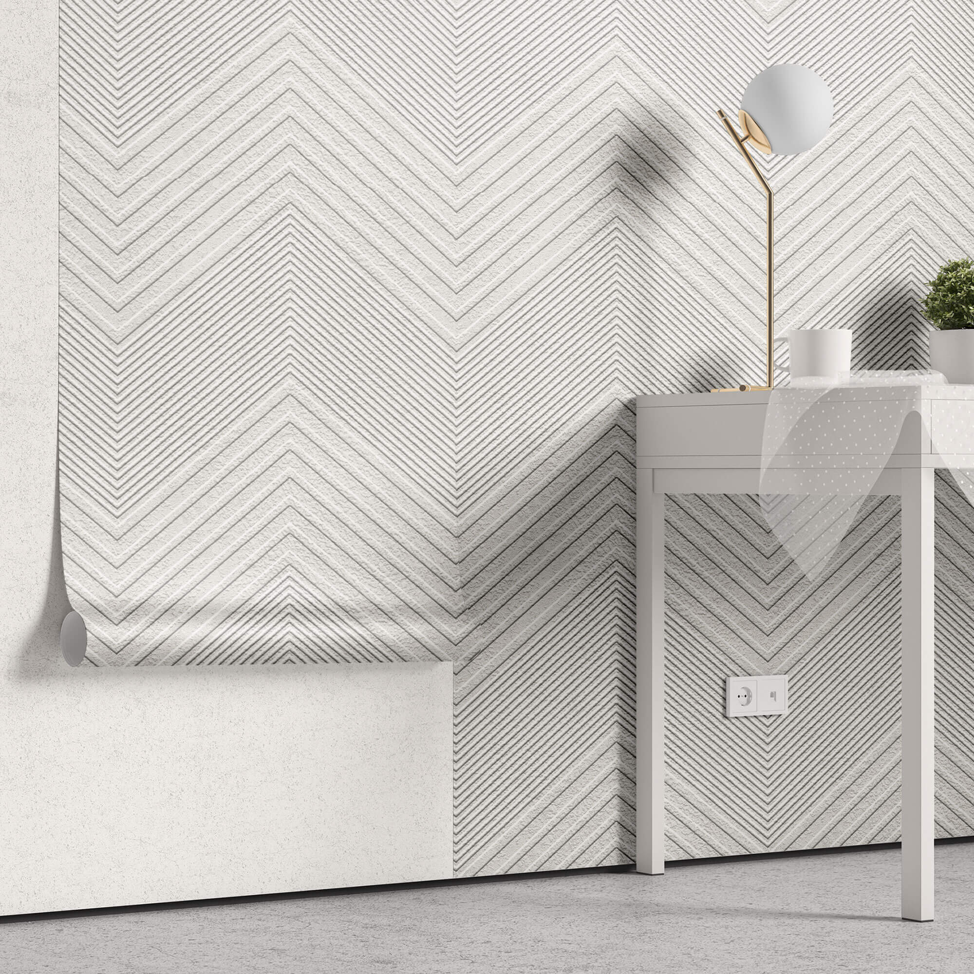 Tapet Personalizat Abstract cu vopsea decorativa - PLASTER WAVES