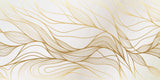 Tapet Personalizat Abstract cu frunze abstracte aurii - LEAF WAVES