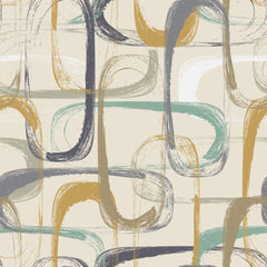 Tapet Personalizat Abstract cu pictura abstracta in nuante verde si galben mustar - DRY BRUSH