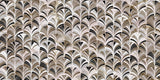 Tapet Personalizat Abstract cu mozaic evantai din marmura bej si maro - FAN MARBLE
