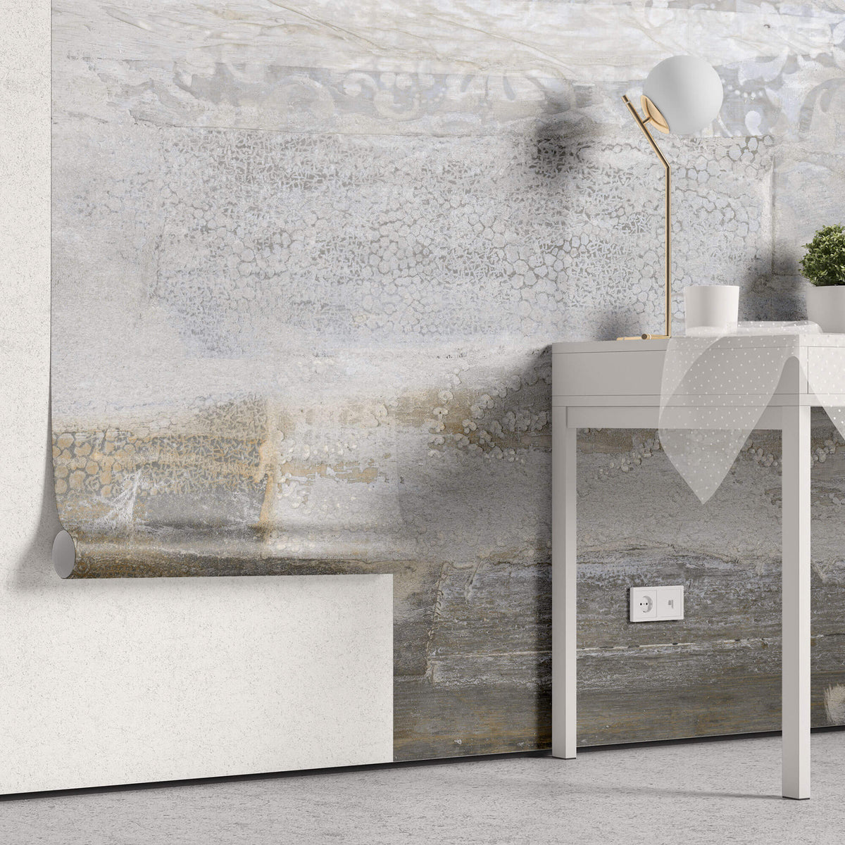 Tapet Personalizat Abstract cu elemente abstracte de granit si ciment - SCRAPED MOSAIC