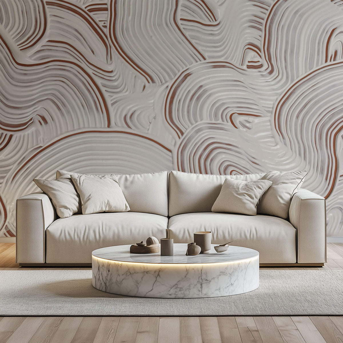 Tapet Personalizat Abstract cu vopsea alba pe piatra de teracota - TERRACOTTA TEXTURE ART