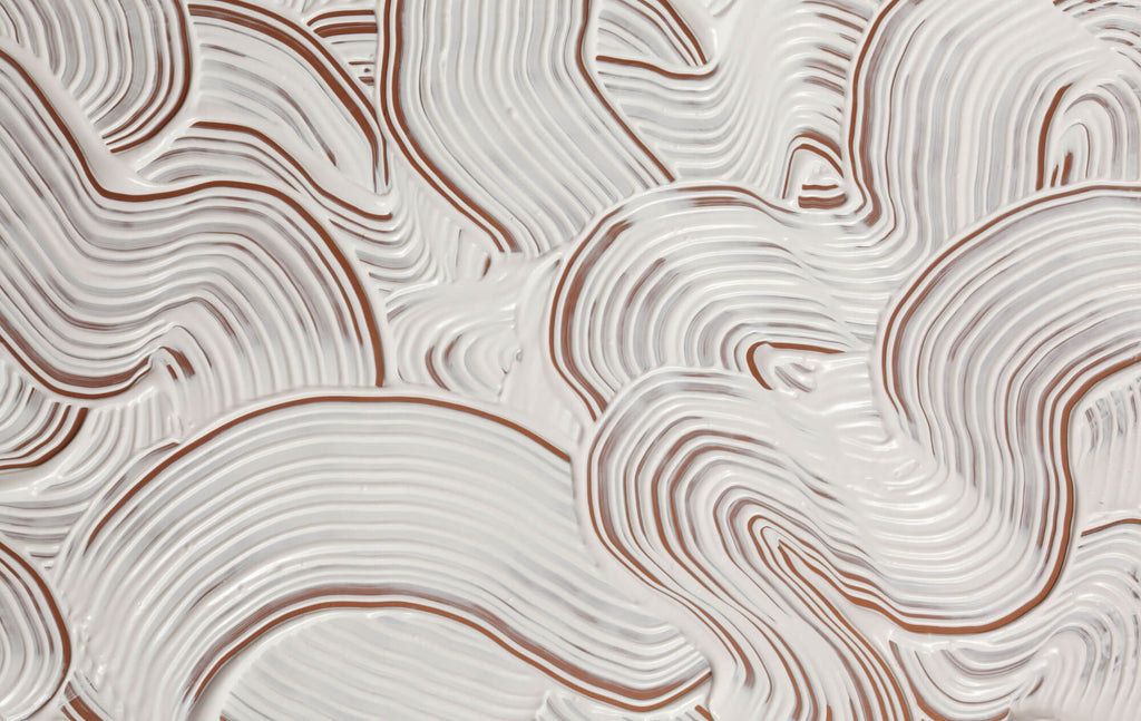 Tapet Personalizat Abstract cu vopsea alba pe piatra de teracota - TERRACOTTA TEXTURE ART