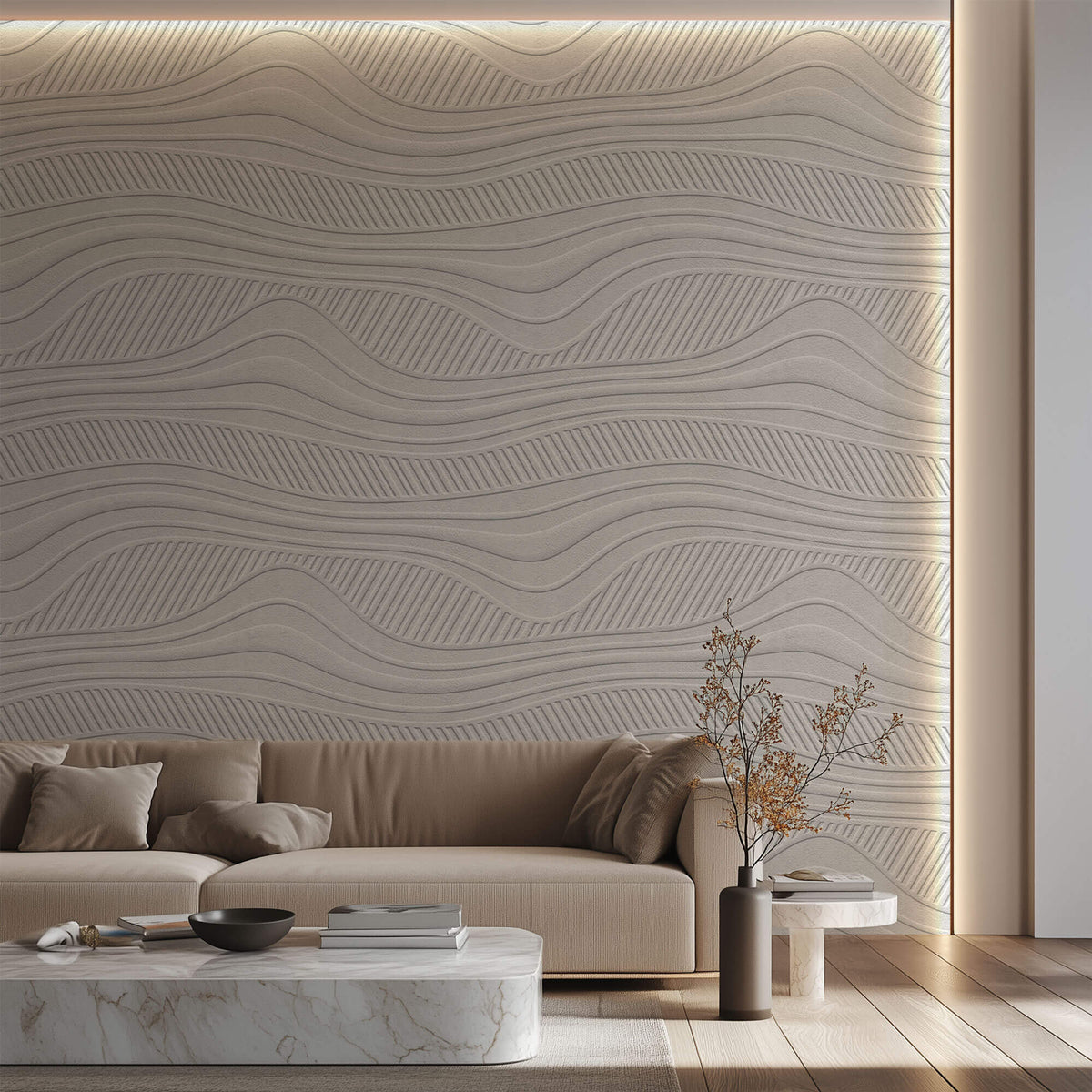 Tapet Personalizat Abstract cu model de plaster alb decorativ - TEXTURE PASTE