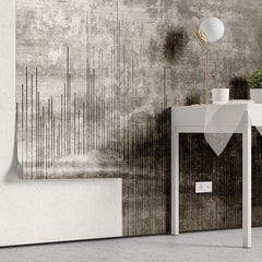Tapet Personalizat Abstract cu textura de piatra si linii abstracte - LINED WALL