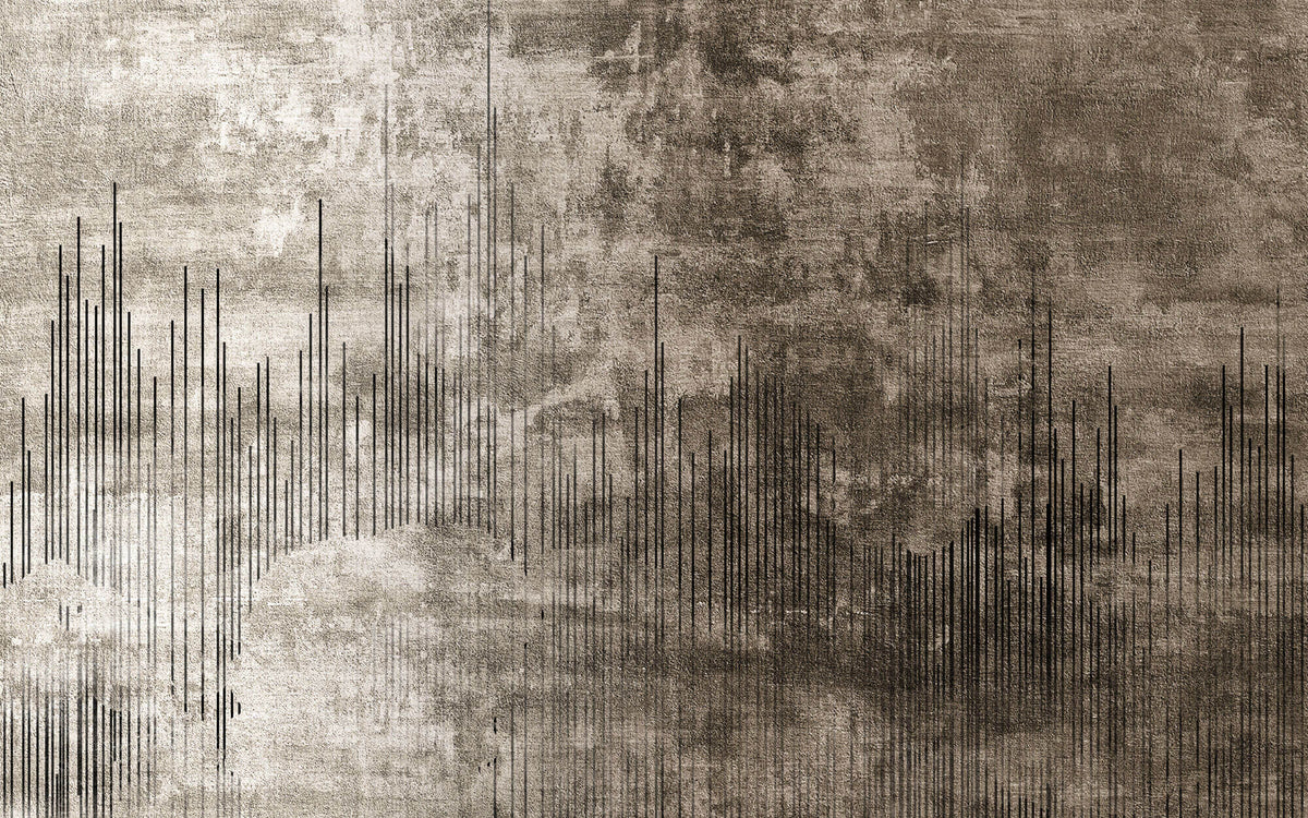 Tapet Personalizat Abstract cu textura de piatra si linii abstracte - LINED WALL