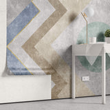 Tapet Personalizat Abstract cu textura de ciment si elemente geometrice abstracte - PLASTER GEOMETRIC