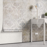 Tapet Personalizat Abstract cu model rococo intr-o textura vintage - CEMENT ROCOCO