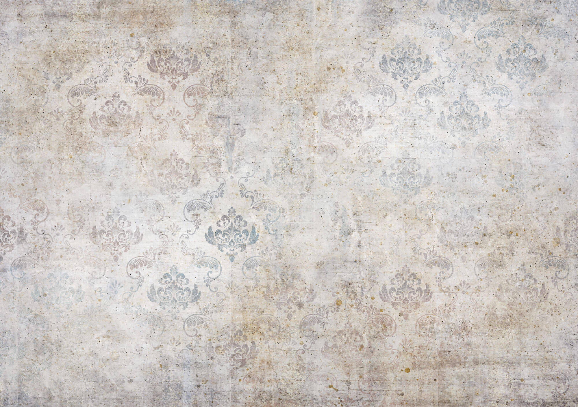 Tapet Personalizat Abstract cu model rococo intr-o textura vintage - CEMENT ROCOCO