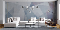 Tapet Personalizat Abstract cu elemente geometrice in nuante de albastru - PASTEL GEOMETRIC