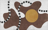 Tapet Personalizat Abstract cu desen texturat in stil abstract in nuante maronii - BROWN EGG
