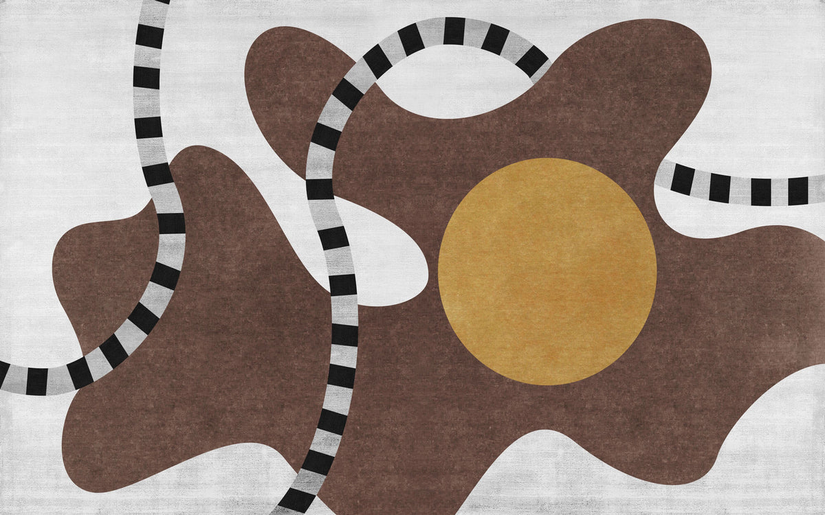 Tapet Personalizat Abstract cu desen texturat in stil abstract in nuante maronii - BROWN EGG