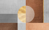 Tapet Personalizat Abstract cu forme abstracte liniare pe un fundal texturat - GOLDEN BROWN