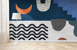 Tapet Personalizat Abstract cu elemente abstracte colorate si funal texturat - MAGIC CARPET