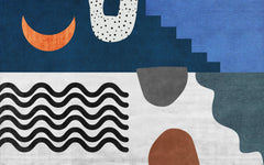 Tapet Personalizat Abstract cu elemente abstracte colorate si funal texturat - MAGIC CARPET