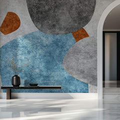 Tapet Personalizat Abstract cu elemente abstracte cu textura de ciment colorat - CRACKLE PAINT