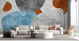 Tapet Personalizat Abstract cu elemente abstracte cu textura de ciment colorat - CRACKLE PAINT
