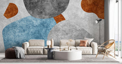 Tapet Personalizat Abstract cu elemente abstracte cu textura de ciment colorat - CRACKLE PAINT