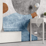 Tapet Personalizat Abstract cu elemente abstracte cu textura de ciment colorat - CRACKLE PAINT