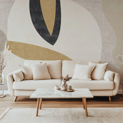 Tapet Personalizat Abstract cu un design minimalist abstract in nuante de bej - HYGGE AESTHETIC