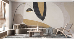 Tapet Personalizat Abstract cu un design minimalist abstract in nuante de bej - HYGGE AESTHETIC