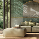 Tapet Personalizat Abstract cu texturi de plaster si marmura in nuante verzi - GREEN SHUTTERS