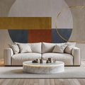 Tapet Personalizat Abstract cu forme geometrice cu textura si insertie aurie - GOLD ARCH ACCENT